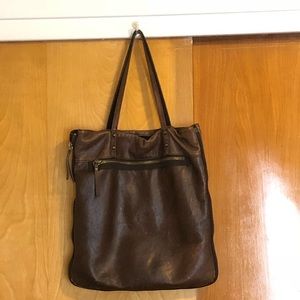 Downtown cool Leather tote, J. Crew - w/pockets